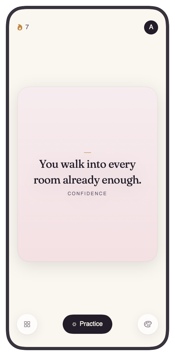 Arise daily affirmation card